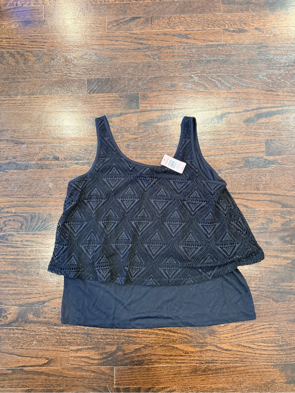 Black Crochet Layered Tank Top - Women's. Torrid
